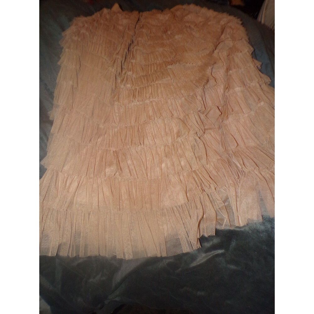 Womens Tulle Ruffle Maxi Skirt blush pink size small